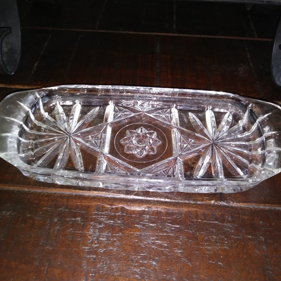 *Vintage* Crystal glass butter dish - Picture 4 of 8